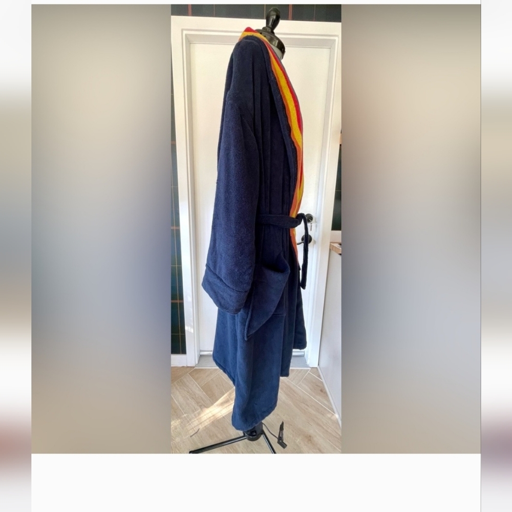 Paul Smith Navy Robe with Multicolor Collar - Picture 6 of 8